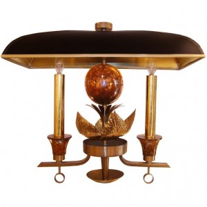 French Bronze Sconce with Shade C. 1940's