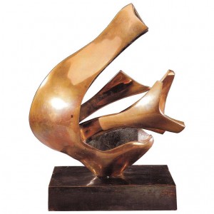 Fred Brouard Abstract Gilded Bronze Sculpture